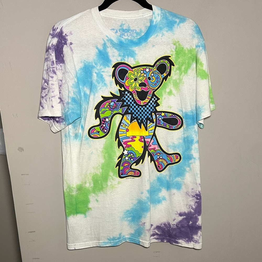 Grateful Dead Liquid blue Aqua Tie-Dye T-Shirt